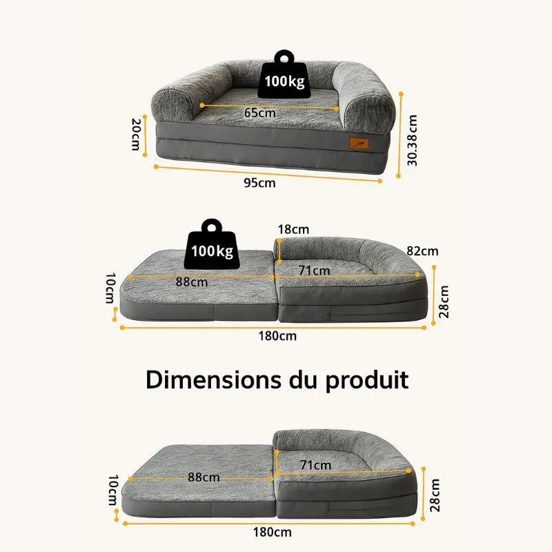 Lit pour chien et canapé 2-en-1 -  - Dogsaddicte
