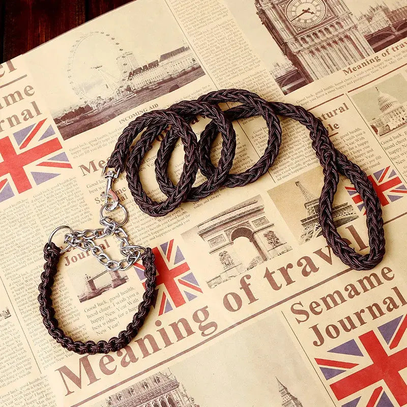 Longe pour chien 1.2m + collier. -  - Dogsaddicte