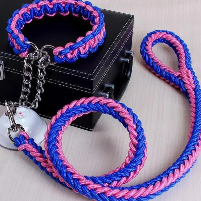 Longe pour chien 1.2m + collier. -  - Dogsaddicte