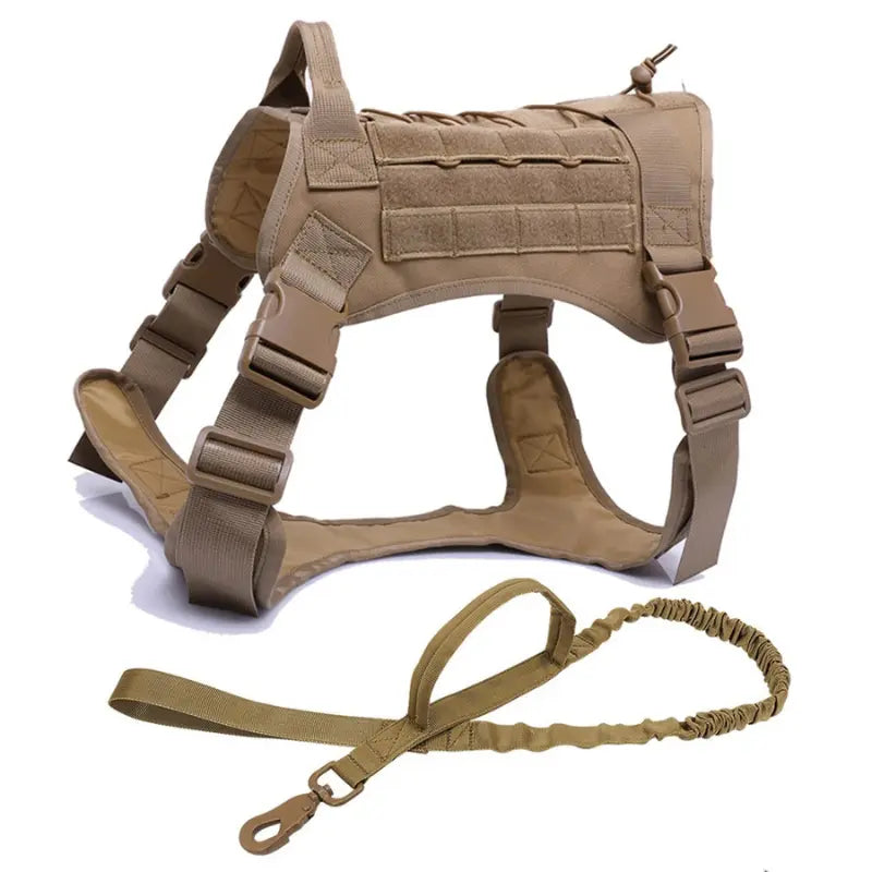Harnais Tactique Militaire Chien S/M/L + Laisse -  - Dogsaddicte
