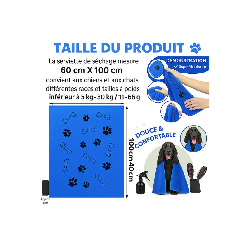 Serviette Microfibre Séchage Rapide -  - Dogsaddicte